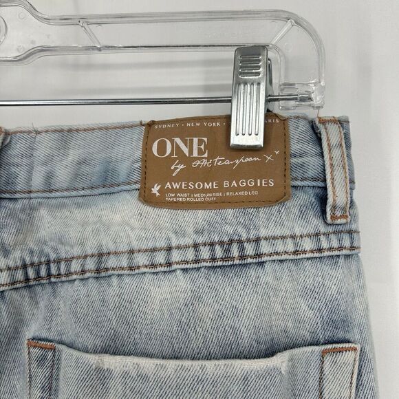 ONE By One Teaspoon Awesome Baggies Jeans Light Wash Ripped Mid Rise Size 26 - Picture 8 of 13